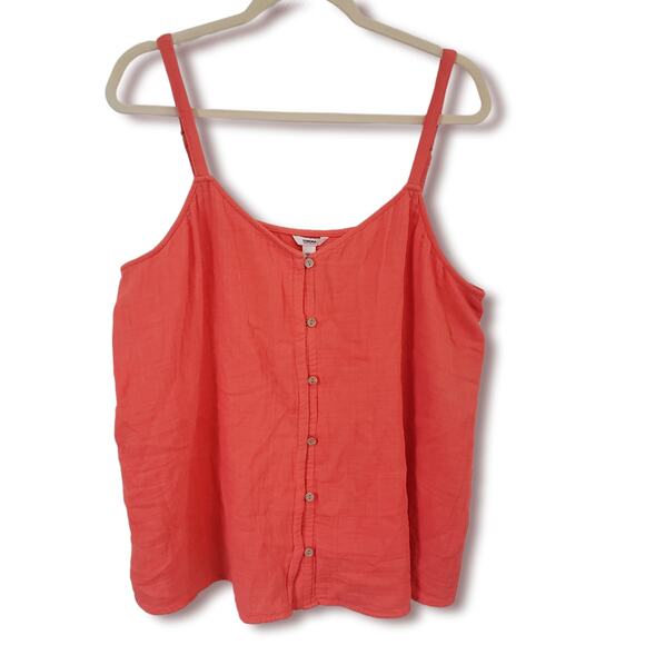 Sonoma Women's Sleeveless Orange Coral Top Size XXL NWT - Picture 1 of 7